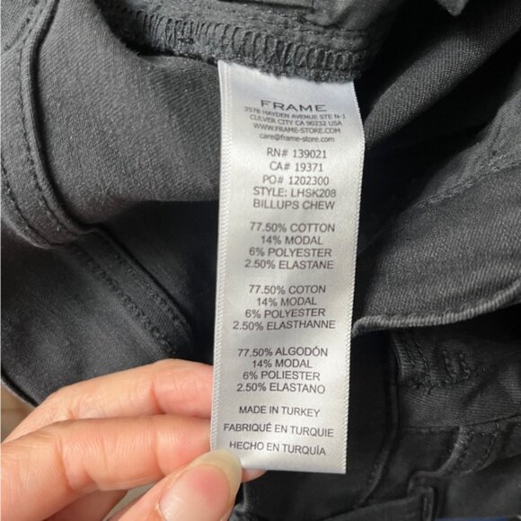 Frame Le High skinny denim fray hem jeans Sz 26 - Picture 9 of 12